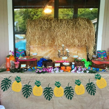 

Dainzusyful Fall Decor Ribbon Summer Party Hawaii Palm Tree Party Pineapple Film Balloons Decoration Set 16 Accessories