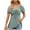 Green, variant on Ashosteey Women Ruffle Short Sleeve Tops V Neck Twist Front Tunic T-Shirt Casual Peplum Blouse 2024 Basic Fashion summer Eyelet Tee