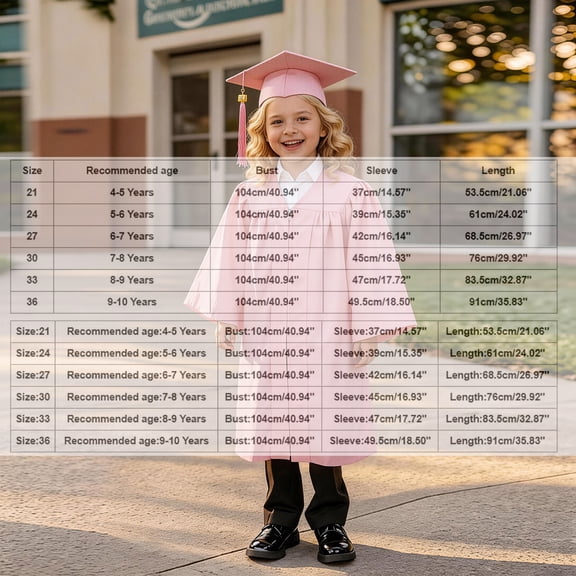 Boys Primary School Graduation Cap And Gown Graduation Pink Graduation Gown Class Of 2026 Graduation Dress Outfit 5-6 Years