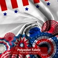 thumbnail image 5 of 4th of July Shower Curtain for Bathroom Patriotic Independence Day American Flag Star Swirl Decoration Pom Poms Flowers Shower Curtain Set with Hooks 72''''X72'''', 5 of 6