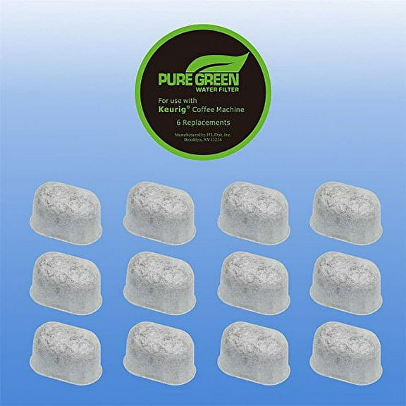 PureGreen WaterFilter 12-Replacement Charcoal Water Filters for Keurig Coffee Machines