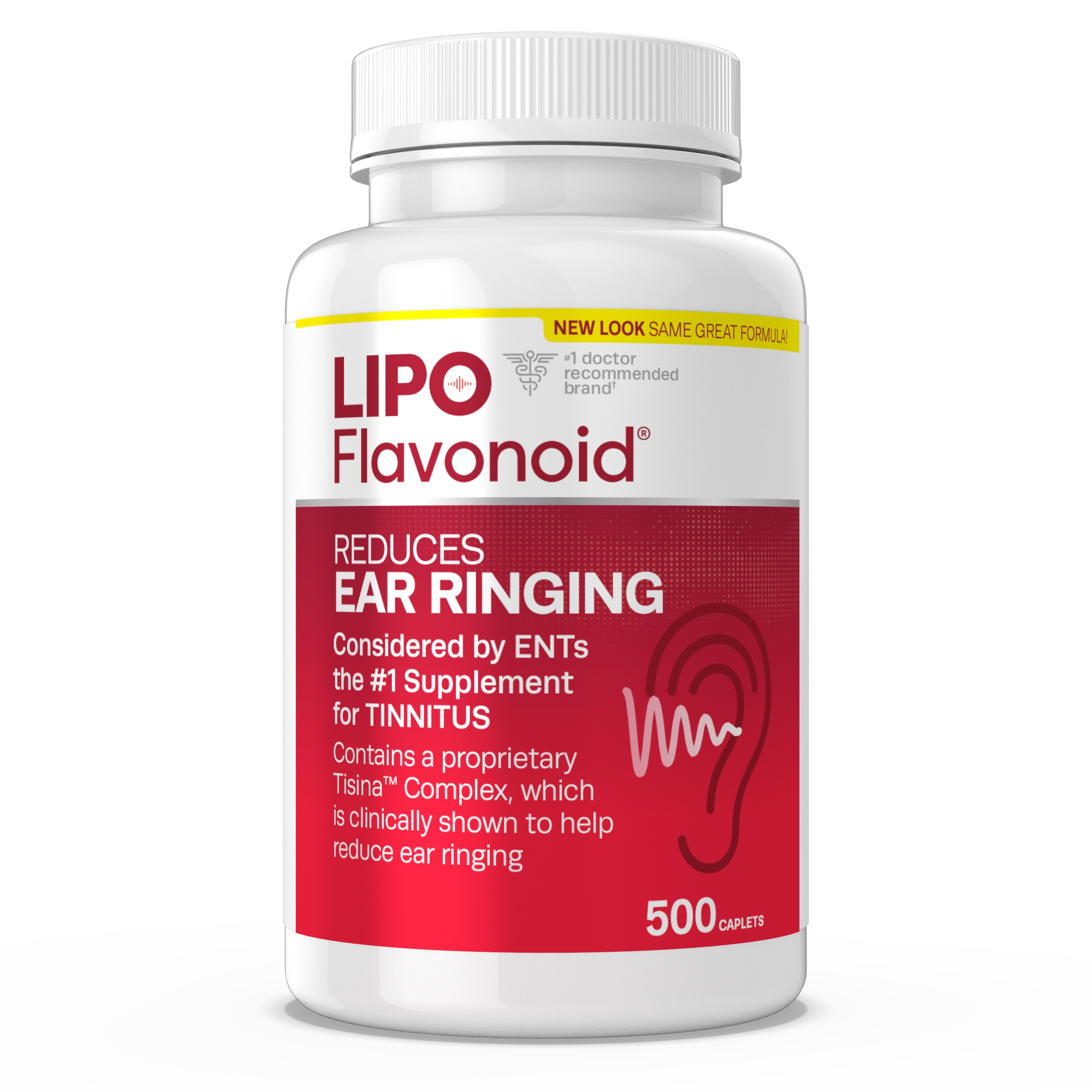 Lipo-Flavonoid Plus, Tinnitus Relief for Ear Ringing, Health Supplement, 500 Caplets, Value Size (Packaging May Vary) - image 3 of 12