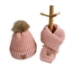 thumbnail image 5 of Conjunto de dos piezas de gorro y bufanda para niños de otoño e invierno, gorro de punto cálido con forro polar para niños y niñas, gorro de lana de oso, 5 of 6