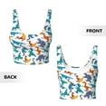 thumbnail image 5 of Fotbe Block Dinosaur Pattern Womens' Sports Bra Longline Wirefree Padded with Medium Support Sports Moisture-Wicking Workou Vest,Tank Top-X-Large, 5 of 7