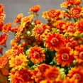 thumbnail image 2 of Luckcia Faux Mums, Booneb Mums, Artificial Outdoor SunsetMums Flowers, Artificial Sunsetmums- UV Resistant, Waterproof, Windproof, Fake Fall Flower Daisy with Eucalyptus (5Bundle Ivory), 2 of 7