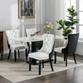 thumbnail image 3 of LegaHome Dining Room Chairs Set of 4, Modern Upholstered Velvet and PU Leather Dining Chair with Nailhead Trim and Solid Wood Legs, Tufted Button Padded Chairs Set for Dining Room, White&Black, 3 of 10