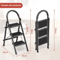 thumbnail image 2 of Escalera De Acero Inoxidable De 3 Peldaños Plegable, Negro, 2 of 5