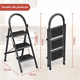 thumbnail image 2 of Escalera De Acero Inoxidable De 3 Peldaños Plegable, Negro, 2 of 5