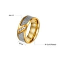 thumbnail image 2 of GY Rime pattern Yellow Gold Plated Titanium Steel Mens Ring Men Wedding Band AAA CZ Man Ring, 2 of 6