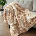 thumbnail image 2 of Regency Heights Extra Soft Fuzzy Faux Fur Throw Blanket, Ombre Reversible Shaggy Blanket, Fluffy Cozy Plush Fleece Blankets for Couch Sofa Bedroom, Gifts for Women Men 50x60" Tan, 2 of 8