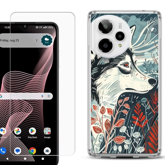 Phone Case for ATT Verge 2 5G, with Screen Protector, by OneToughShield - Calm Husky