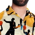 thumbnail image 5 of Basketball Men's Short Sleeve Poplin Shirt, Casual Printed Beach Button Down Summer Unisex Shirts, 5 of 6