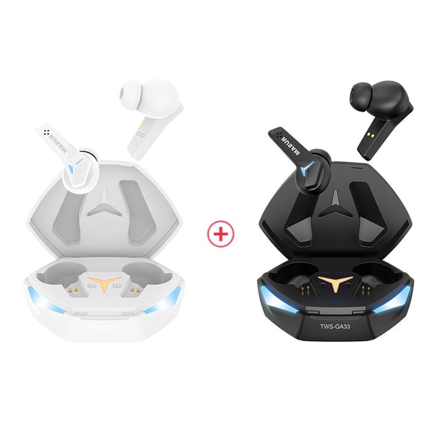 RUSAM Auriculares TWS Inalámbricos GA3, Cascos con Bluetooth, Baja Latencia, Alta Resolución, Control Táctil de Graves, Cancelación de Ruido, Audífonos para Jugador de Videojuegos qym unisex