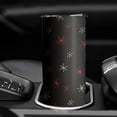 thumbnail image 3 of 20oz Black Christmas Star Pattern Skinny Tumblers Stainless Steel Tumbler with Lid and Straw,Vacuum Insulated Double Wall Travel Tumbler Cups with Cleaning Brush for Coffee,Tea, 3 of 6
