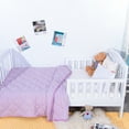 thumbnail image 2 of Ultra Soft Microfiber Down Alternative Toddler Comforter, Lightweight Machine Washable Crib Quilted Blanket, Light Purple, 39" x 47", 2 of 5