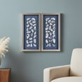 thumbnail image 6 of American Art Decor Seashell Shadowbox Set - 2-pc Natural Oyster Shell Wall Art, Champagne Frame on Blue Linen - Coastal Wall Decor for Living Room, Bedroom, Bathroom, Office, 6 of 9