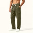 thumbnail image 4 of Diufon Cargo Sweatpants for Men Drawstring Fleece Lined Athletic Joggers Casual Loose Sweat Pants with Multi Pockets, 4 of 11