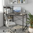 thumbnail image 5 of ZXNYH Small Computer Desk with Monitor Stand, 47 Inch Office Desk with CPU Shelf and Dual Storage Bookshelf for Small Space, Sturdy Writing Table with Keyboard Tray for Home, Natural, 5 of 5