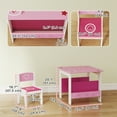 thumbnail image 3 of Qaba Kids Table and Chair Set w/ Bookshelves, Toddler Table and Chairs Set, 3 of 10
