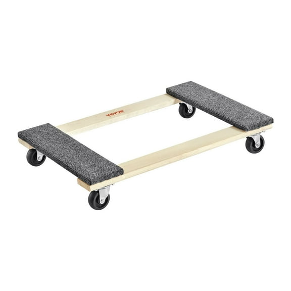 Furniture Dolly, 1000 lbs Load Capacity, 18" x 30", 4 x 3" PP Swivel Casters, Heavy Duty Hardwood Furniture Moving Dolly, Mover's Dolly, Moving Cart with Wheels for Heavy Furniture Home Cleaning