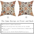 thumbnail image 5 of Navy Blue Orange Boho Pillow Covers 16x16 Set of 2 Rustic Ethnic Carpet Pattern Geometric Vintage Floral Print Decorative Throw Pillows Fall Farmhouse Cushion Case Decor for Couch Sofa Bed, 5 of 6