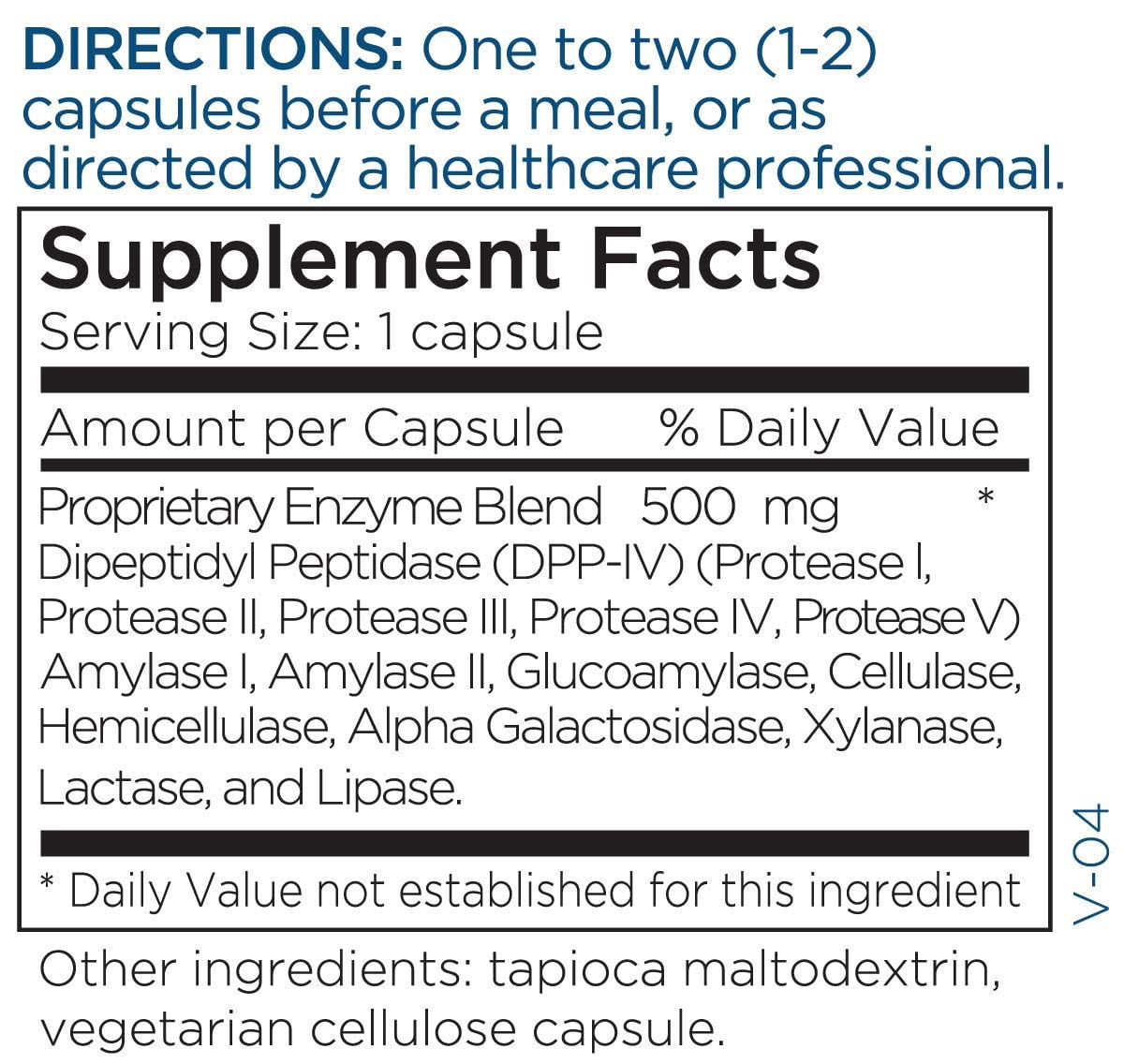 Metabolic Maintenance GluDaZyme - DPP-IV Enzyme Blend - Supports Digestion & Gluten Response - Hypoallergenic - 60 Servings - 60 Capsules