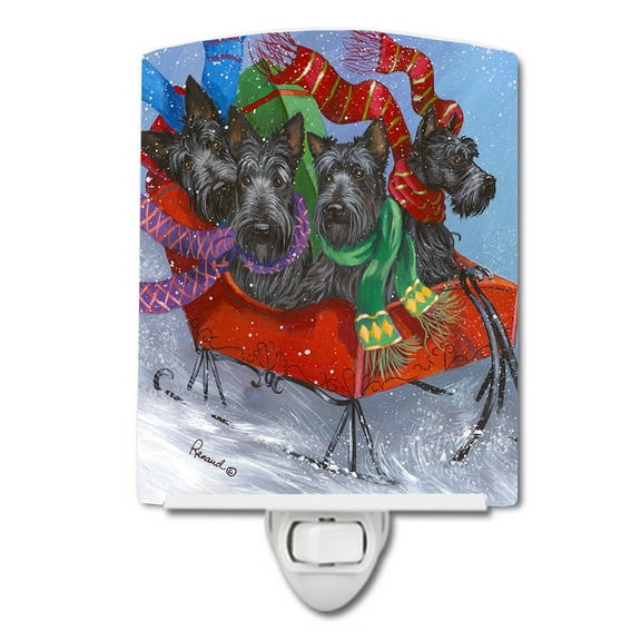 Scottie Christmas Dashing Ceramic Night Light