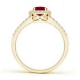 thumbnail image 2 of ANGARA Natural Oval 1 ct Ruby Split Shank Halo Engagement Ring in 14K Yellow Gold for Women (Size-7x5mm) | July Birthstone, Birthday, Anniversary, Jewelry Gift for Women | Natural Ruby Ring, 2 of 10