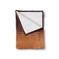 thumbnail image 2 of Checkered Soft Flannel Fleece Blanket, Grid Pattern with Vignette Effect Squares Abstract Mosaic Composition, Cozy Plush for Indoor and Outdoor Use, 50" x 60", Dark Brown and Orange, by Ambesonne, 2 of 6