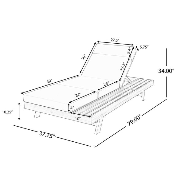 Outdoor Seating 2/3 FOLDABLE ACACIA WOOD LOUNGE CHAIR WITH ADJUSTABLE BACKREST & FLAT STORAGE SURFACE, TEAK FINISH UNCUSHIONED, FOR BACKYARD POOL GARDEN PATIO,Garden Seating