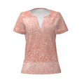 thumbnail image 3 of Naloa Rose Gold Glitter Print T-Shirts Short Sleeve V Neck Tees for Women Fashion Tops Trendy Lightweight Soft Casual Summer Outfits Clothes, 3 of 5