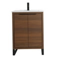 thumbnail image 2 of Fine Fixtures Opulence Collection 24 in. W x 18 in. D x 33 in. H Bathroom Vanity in Walnut Ebony with White Ceramic Sink - Black hardware, 2 of 9