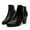 Black, variant on Babysbule Women's Boot Fashion Women's Shoes Popularity Fashion Solid Color British Style Thick Heel Low Barrel Zipper Boots
