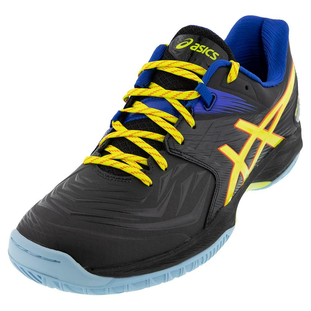 ASICS Men`s Blast FF Squash Shoes Black and Sour Yuzu