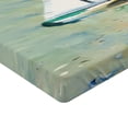 thumbnail image 2 of Ambesonne Art Fitted Sheet, Monet Sailing Boat, Full Size, Pale Blue Teal and White, 2 of 3