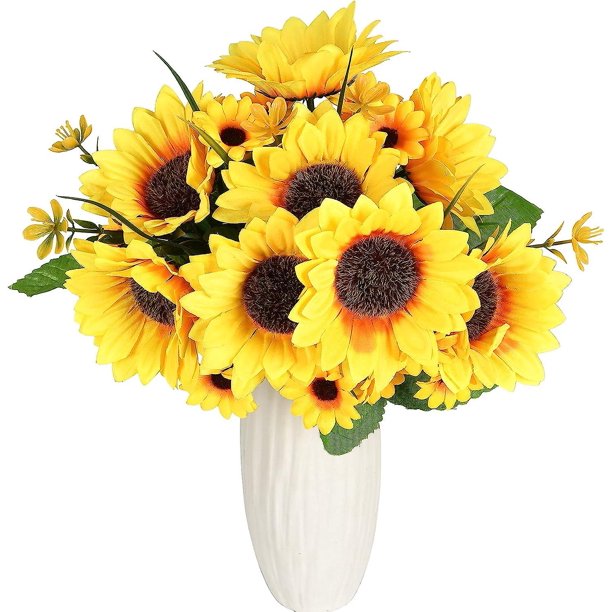 Girasoles Artificiales LIUYMXG para Decoración de Oficina en el Hogar Manualidades y Arreglos Florales de Boda
