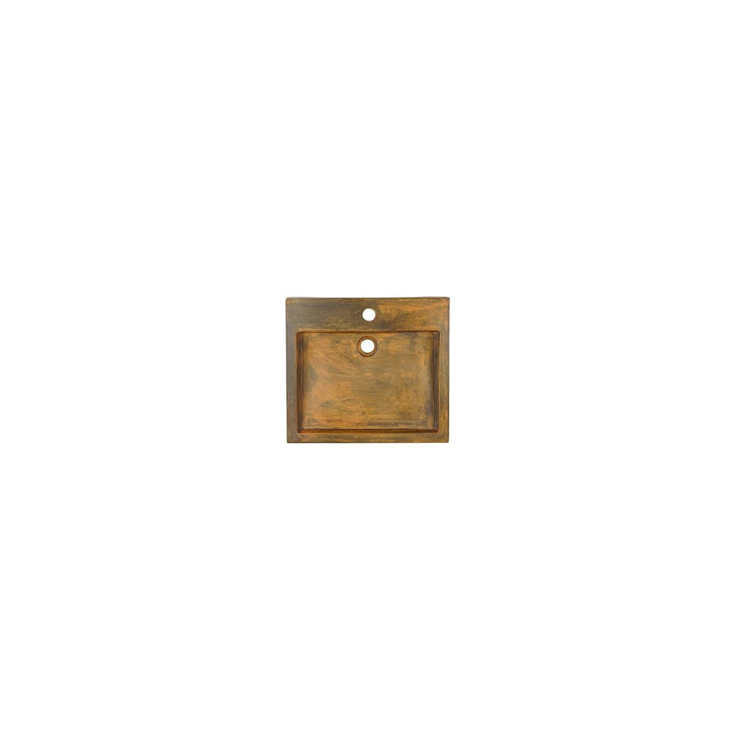 Rectangle Concrete Bathroom Sink - Vintage Brown Above Counter Basin, Single Faucet Hole, Durable Design