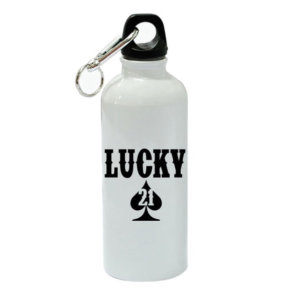 Lucky 21 Ace White Aluminum Sports 20 oz Water Bottle