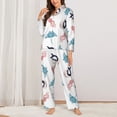 thumbnail image 2 of Pajamas for Women Set - Jellyfish Devilfish Whale Comfy Long Sleeve Button Up Pajama Sets for Women 2 Piece, Soft Sleepwear Nightwear Pjs Lounge Sets for Women with Pockets, 2 of 6