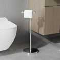 thumbnail image 2 of Toilet Paper Holder Stand, Post Pivoting Design Free Standing Toilet Paper Holder, SUS304 Stainless Steel Toilet Paper Roll Holder, Heavy Stable Base (Chrome), 2 of 12
