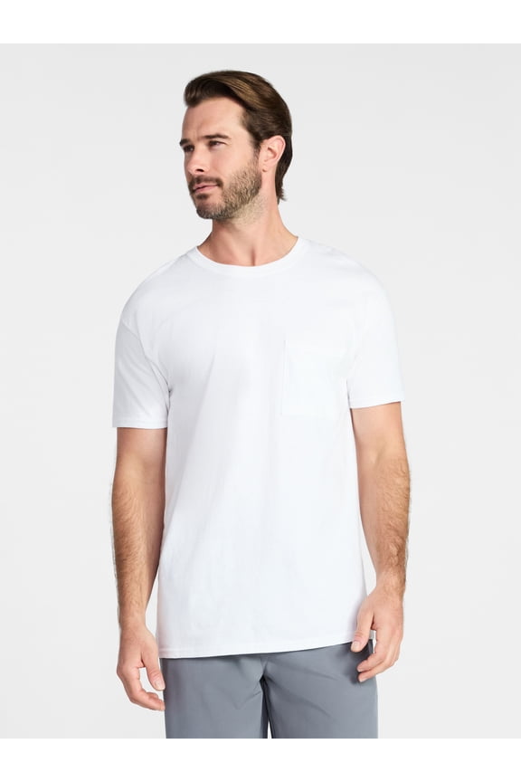 Men's and Big Men's Cotton Pocket Tee, Sizes XS-5XL and Tall Sizes
