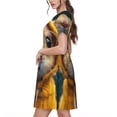 thumbnail image 2 of Lsque Modern Yellow Sweater Guinea Pig Print Women's Casual Dress T-Shirt Summer Short Sleeve Scoop Neck Swing Dresses, 2 of 6