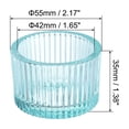 thumbnail image 2 of Uxcell 2 Pcs Tea Light Candle Holder Tea Lights Candle Holder Glass Candle Holders for Table Centerpiece Decor Blue, 2 of 6