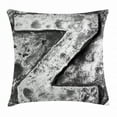 thumbnail image 1 of Letter Z Throw Pillow Cushion Cover, Capital Z Letter Name Identity Initials VIP Rusty Tone Effects Aged Look Print, Decorative Square Accent Pillow Case, 18 X 18 Inches, Black Grey, by Ambesonne, 1 of 2