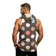 thumbnail image 7 of Graphic Camo Sleeveless Hooded Tank Top for Men, Muscle Fit Pullover Gym Vest - Quick-Dry Athletic Shirt with Pocket for Bodybuilding & Summer Training Light Gray XL, 7 of 7