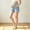 Blue, variant on Over The Belly Maternity Jean Shorts Women Bump Support Ripped Distressed Hem Stretch Denim Pregnancy Bottoms Pockets