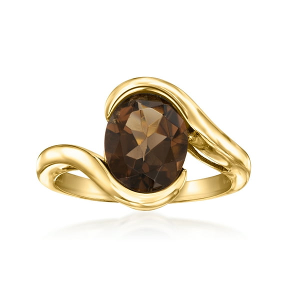 Ross-Simons 2.50 Carat Smoky Quartz Swirl Ring in 18kt Gold Over Sterling, Women's, Adult