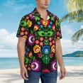thumbnail image 3 of Fuzoiu Traditional Floral Polish Print Hawaiian Shirt for Men, Summer Beach Casual Short Sleeve Button Down Shirts, Men’s Beach Summer Shirts with Pocket,XX-Large, 3 of 7