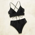 thumbnail image 2 of Ketyyh-chn99 Swimsuit Women Two Piece Womens High Waisted Bikini Set Tie Knot High Rise Two Piece Swimsuits Bathing Suits Two Piece Swimsuit for Women Black,XL, 2 of 3