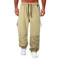 thumbnail image 2 of HOOMEUMY Men's Casual Cargo Straight Leg Mid Tapered Jogger Pants with Zipper Pockets for Modern Wardrobe, 2 of 8